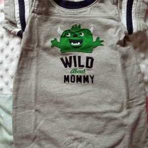 Wild About Mommy Short Romper, Boy